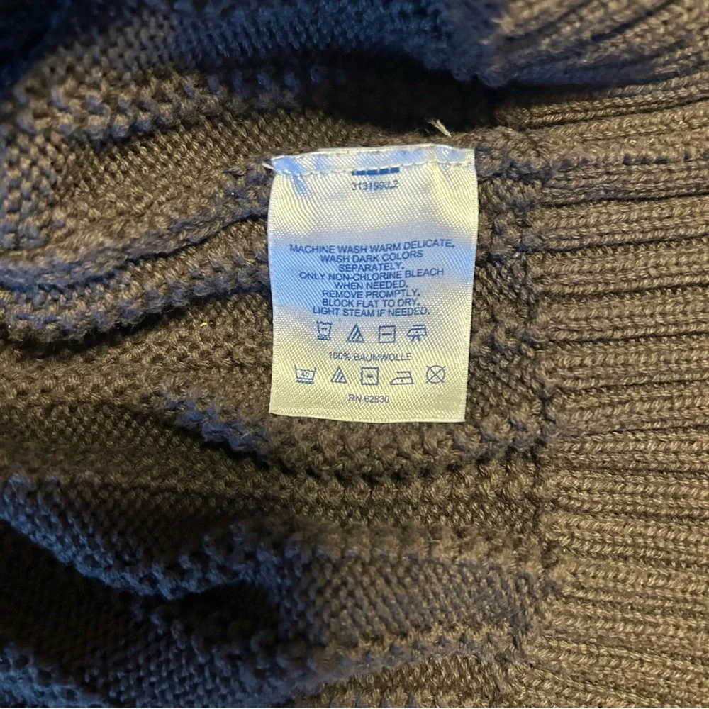 Lands' End‎ V-Neck Sweater vest men’s XL cocoa Brown grandpa ribbed bottom